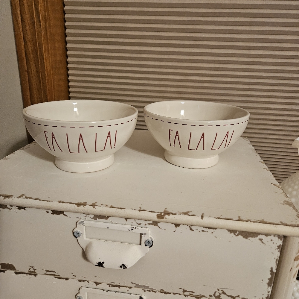 Rae Dunn Christmas fa la la bowls